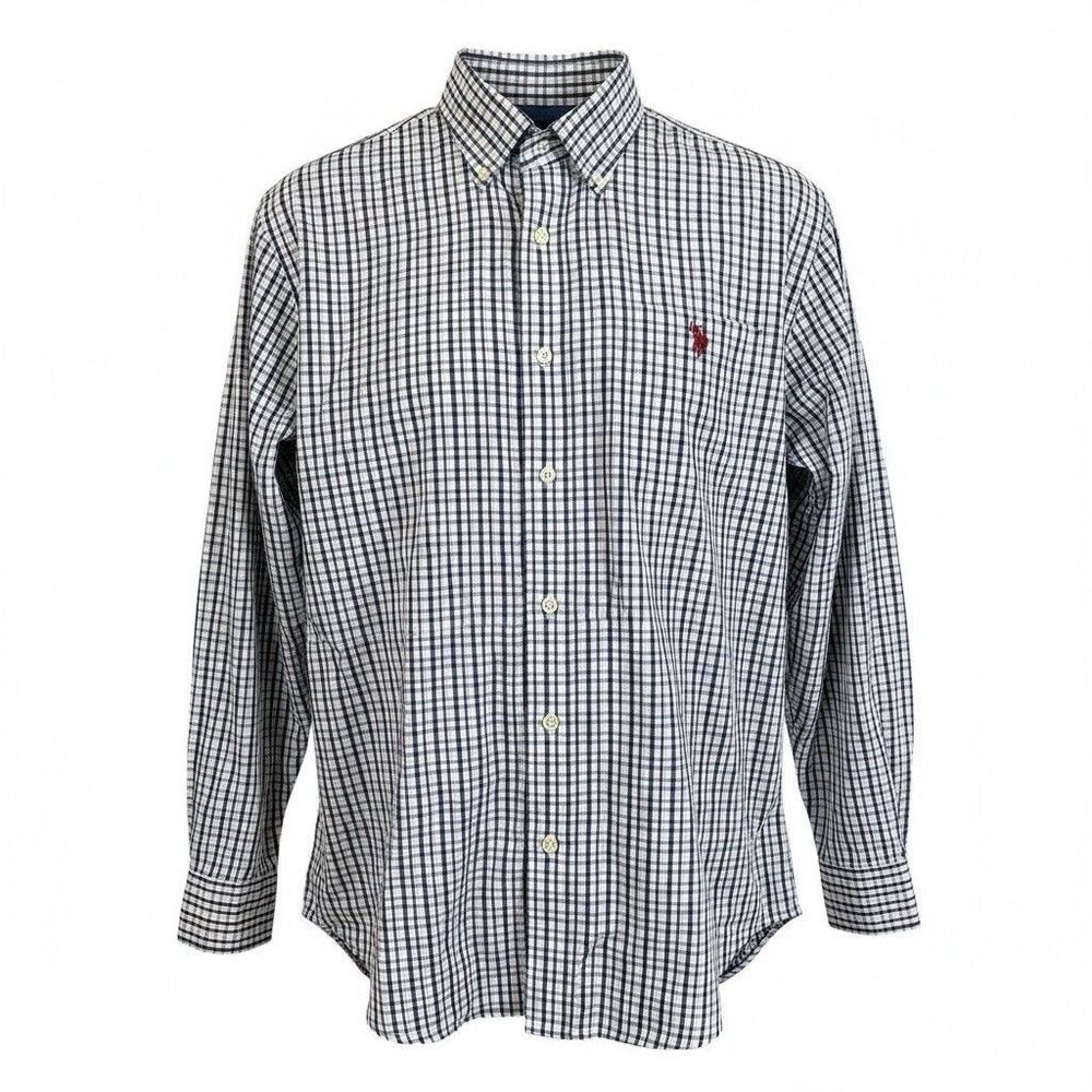 NWT U.S. Polo Assn. Men's Shirt 3xLarge Long Sleeve Button Blue Gray